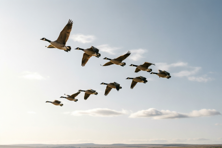 Why do large birds fly in V formations during migration?